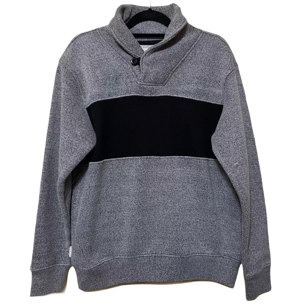 Marc Ecko Cut & Sew Turtleneck Sweater Men’s L Heather Gray Black Pullover